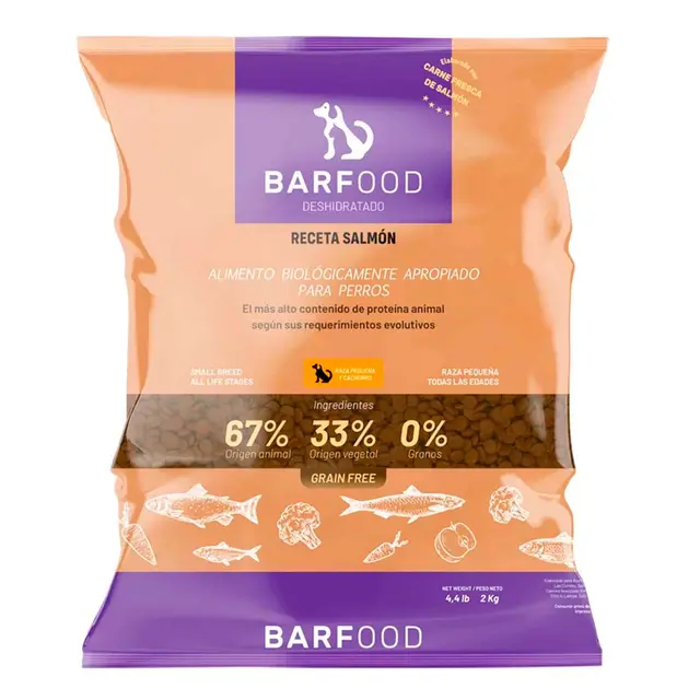 Barfood - Alimento Deshidratado Raza Pequeña & Cachorro Salmón 2 kilos